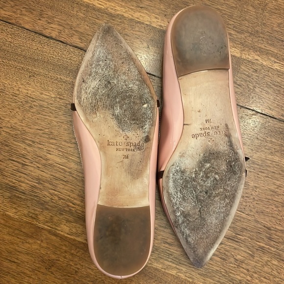 Kate Spade patent leather blush pink flats - Picture 3 of 7